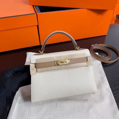 wholesale quality hermes kelly mini ii epson ghw bicolor craie match chai